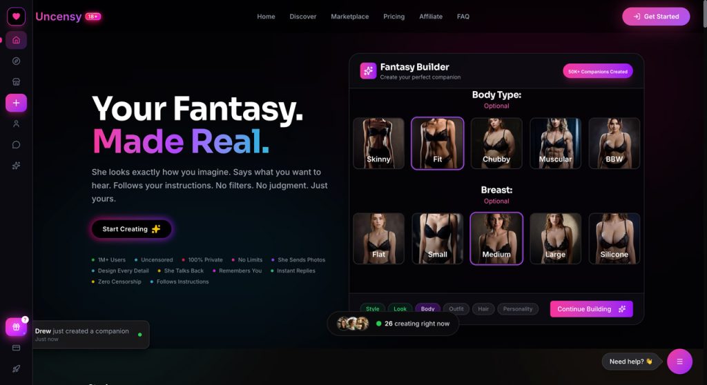 uncensy buy&sell ai companions